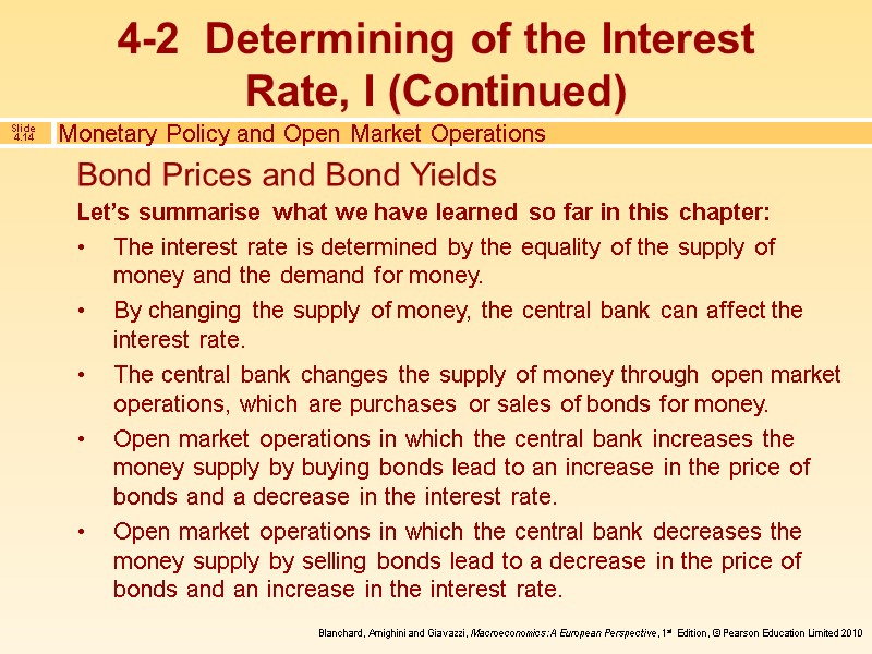 Let’s summarise what we have learned so far in this chapter: The interest rate